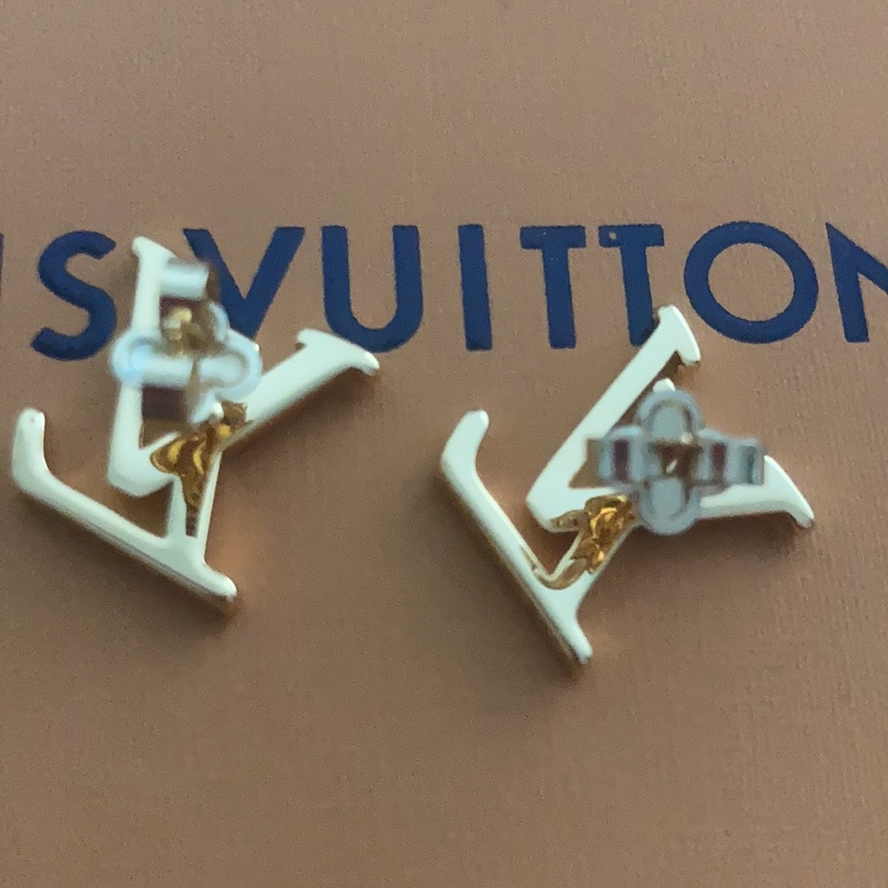 Louis Vuitton Gold Crystal Earrings - Picture 4 of 6